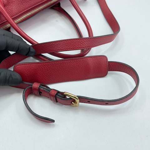 PRADA Vitello Daino 2WAY Handbag Red WS32466
