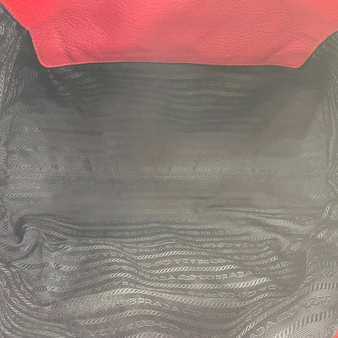 PRADA Vitello Daino 2WAY Handbag Red WS32466