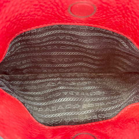 PRADA Vitello Daino 2WAY Handbag Red WS32466