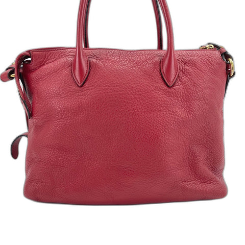 PRADA Vitello Daino 2WAY Handbag Red WS32466