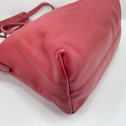 PRADA Vitello Daino 2WAY Handbag Red WS32466