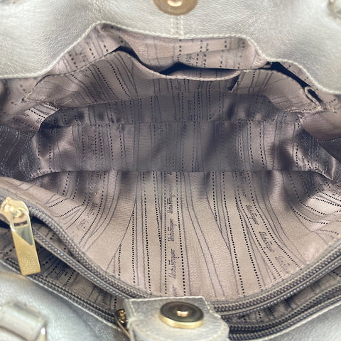 Salvatore Ferragamo Vara Ribbon 2-Way Handbag Handbag leather gold WS32469