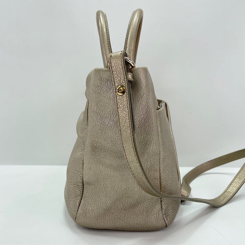 Salvatore Ferragamo Vara Ribbon 2-Way Handbag Handbag leather gold WS32469