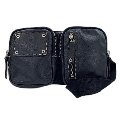 GUCCI Waist bag leather black WS32475