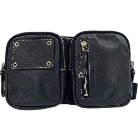 GUCCI Waist bag leather black WS32475