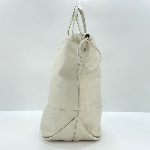 YVES SAINT LAURENT Drawstring Tote Bag leather white WS32482