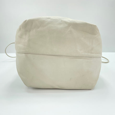 YVES SAINT LAURENT Drawstring Tote Bag leather white WS32482