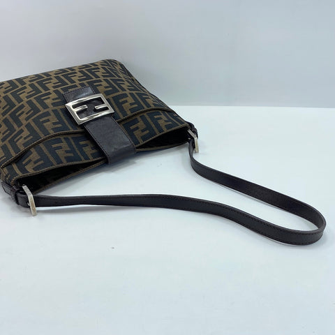 FENDI Zucca Shoulder Bag canvas Brown WS32484