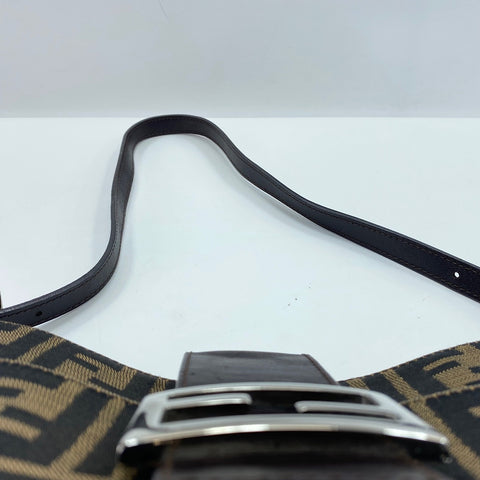 FENDI Zucca Shoulder Bag canvas Brown WS32484