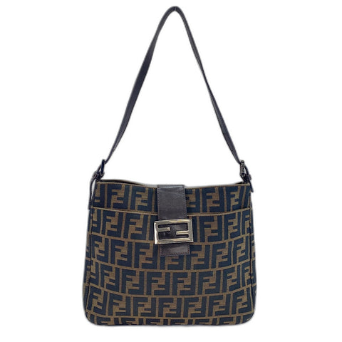 FENDI Zucca Shoulder Bag canvas Brown WS32484