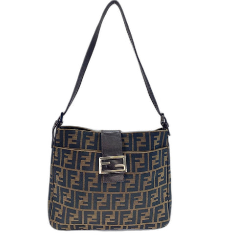 FENDI Zucca Shoulder Bag canvas Brown WS32484