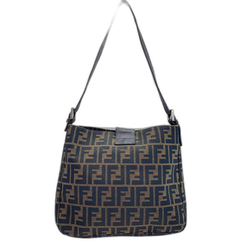FENDI Zucca Shoulder Bag canvas Brown WS32484