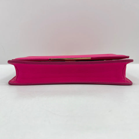 FENDI FF Logo Chain Wallet (2-Way) Shoulder Bag leather pink WS32485