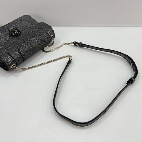BVLGARI Serpenti Forever Snake Head Shoulder Bag Silver WS32486