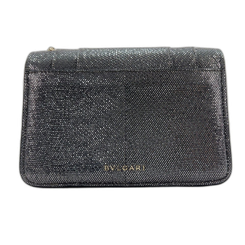 BVLGARI Serpenti Forever Snake Head Shoulder Bag Silver WS32486