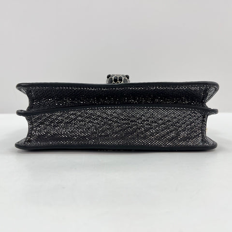 BVLGARI Serpenti Forever Snake Head Shoulder Bag Silver WS32486