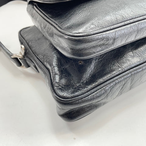 GUCCI Interlocking G Shoulder Bag leather black WS32487