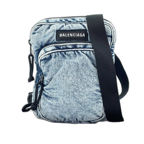 BALENCIAGA Explorer Shoulder Bag denim blue WS32489