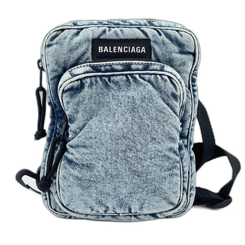 BALENCIAGA Explorer Shoulder Bag denim blue WS32489