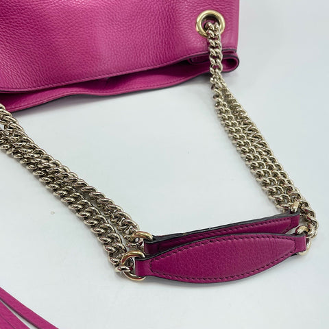 GUCCI Soho Shoulder Bag leather pink WS32491