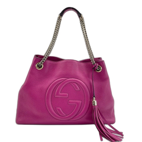 GUCCI Soho Shoulder Bag leather pink WS32491