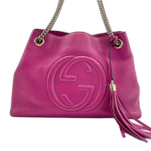 GUCCI Soho Shoulder Bag leather pink WS32491