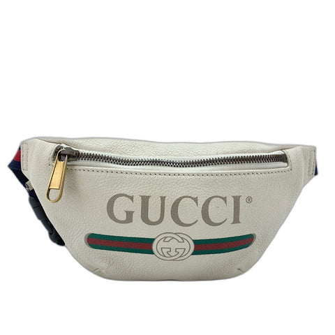 GUCCI body bag leather white WS32493