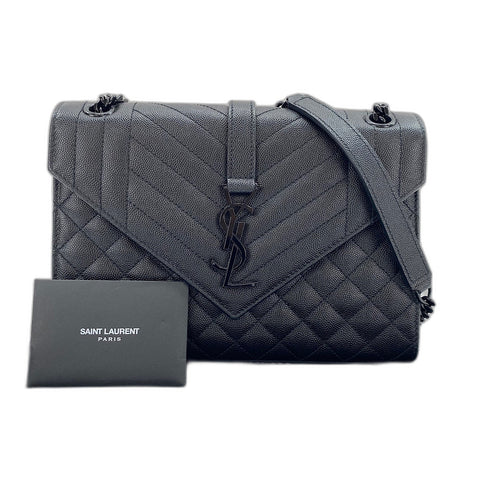 YVES SAINT LAURENT Envelope medium Shoulder Bag leather black WS32495