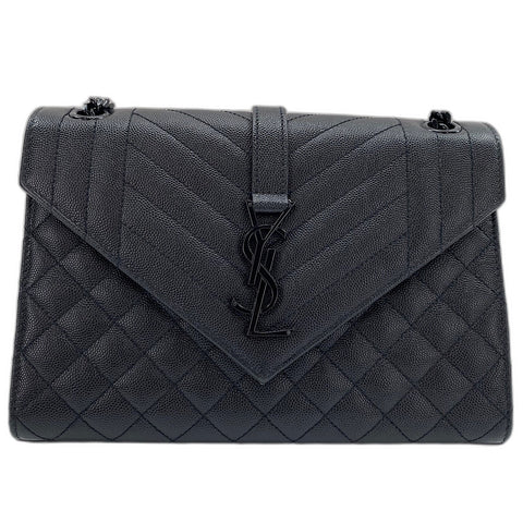 YVES SAINT LAURENT Envelope medium Shoulder Bag leather black WS32495
