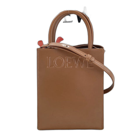 LOEWE Standard A5 Tote 2WAY Handbag leather Brown WS32497