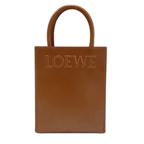 LOEWE Standard A5 Tote 2WAY Handbag leather Brown WS32497