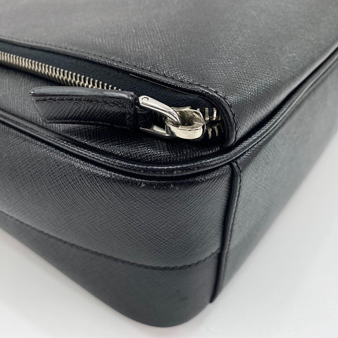PRADA Shoulder Bag leather black WS32500