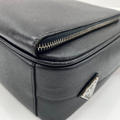 PRADA Shoulder Bag leather black WS32500