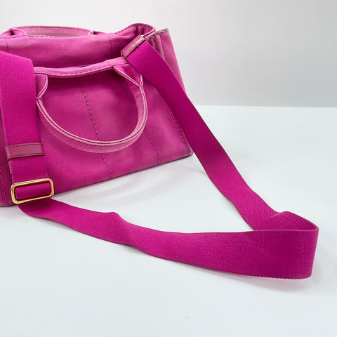 PRADA Canapa 2WAY Handbag canvas pink WS32501