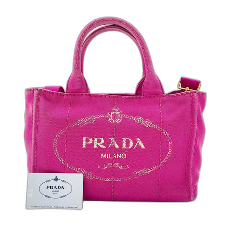 PRADA Canapa 2WAY Handbag canvas pink WS32501