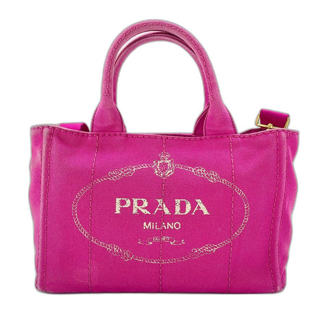 PRADA Canapa 2WAY Handbag canvas pink WS32501