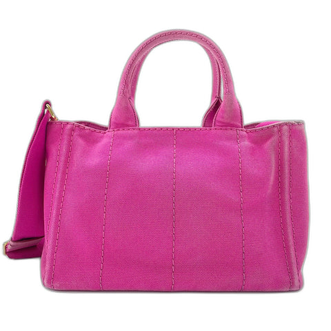PRADA Canapa 2WAY Handbag canvas pink WS32501