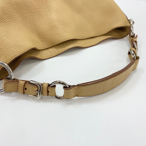 PRADA Shoulder Bag leather beige WS32502