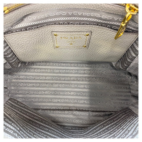 PRADA Vitterodino Tote Bag leather gray WS32503