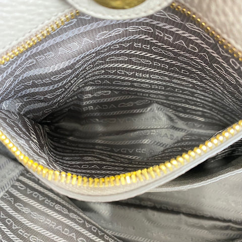 PRADA Vitterodino Tote Bag leather gray WS32503