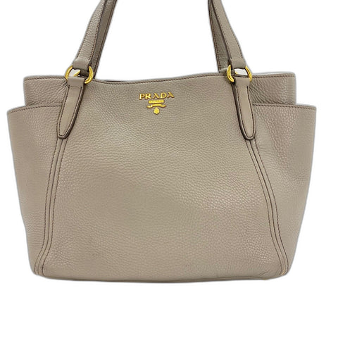 PRADA Vitterodino Tote Bag leather gray WS32503