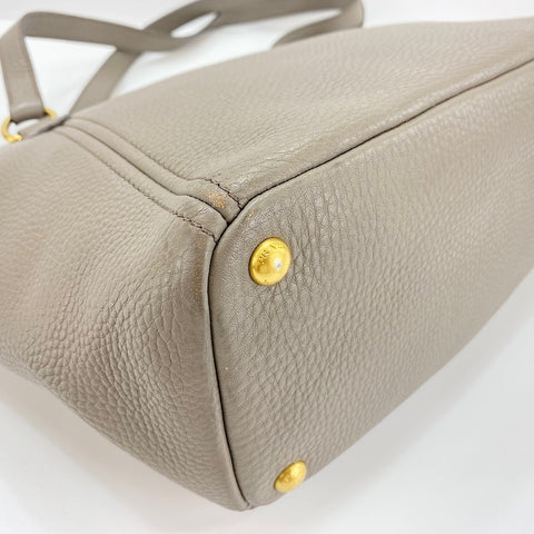 PRADA Vitterodino Tote Bag leather gray WS32503