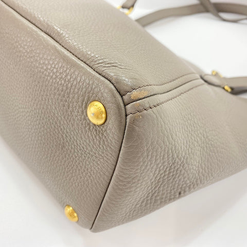PRADA Vitterodino Tote Bag leather gray WS32503