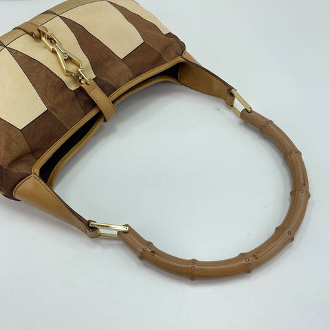 GUCCI Jackie Bamboo Shoulder Bag Nylon beige WS32512