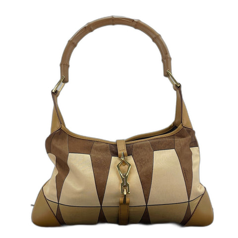 GUCCI Jackie Bamboo Shoulder Bag Nylon beige WS32512