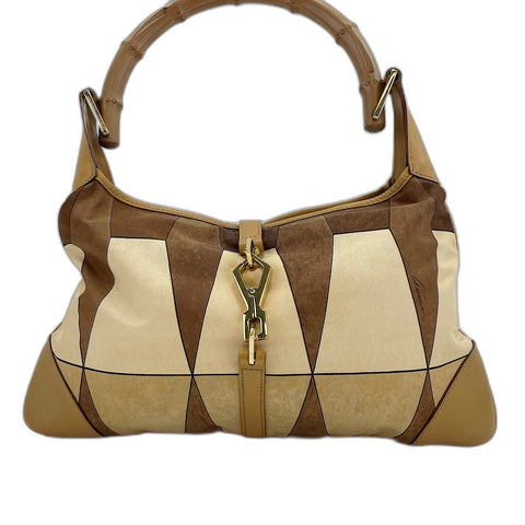 GUCCI Jackie Bamboo Shoulder Bag Nylon beige WS32512