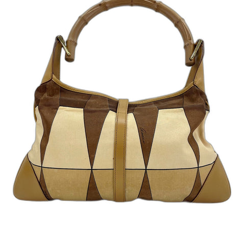 GUCCI Jackie Bamboo Shoulder Bag Nylon beige WS32512