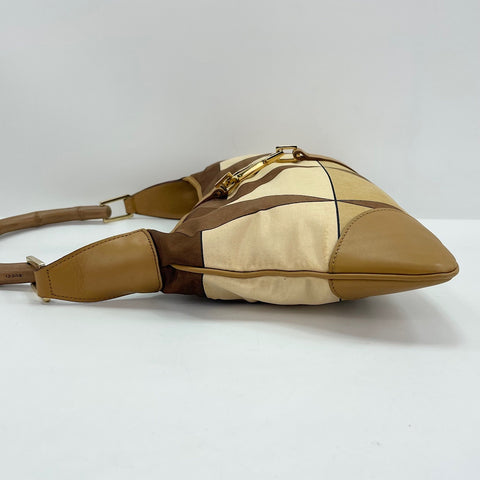 GUCCI Jackie Bamboo Shoulder Bag Nylon beige WS32512