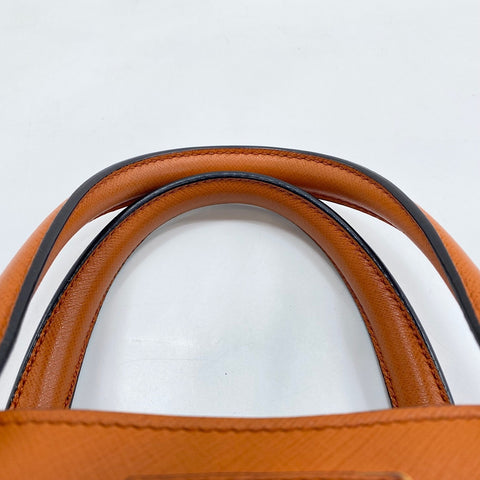 PRADA 2WAY Handbag leather Orange WS32515
