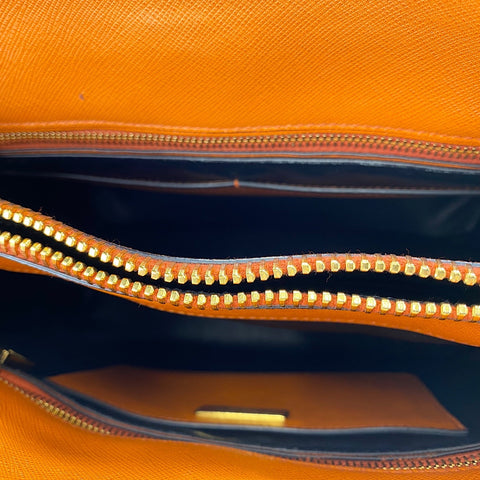 PRADA 2WAY Handbag leather Orange WS32515